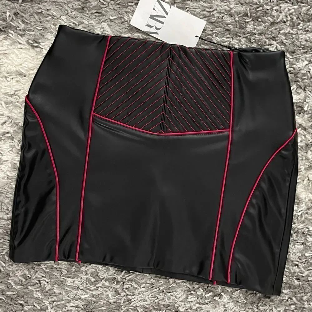 NWT Zara Faux Leather Mini Skirt